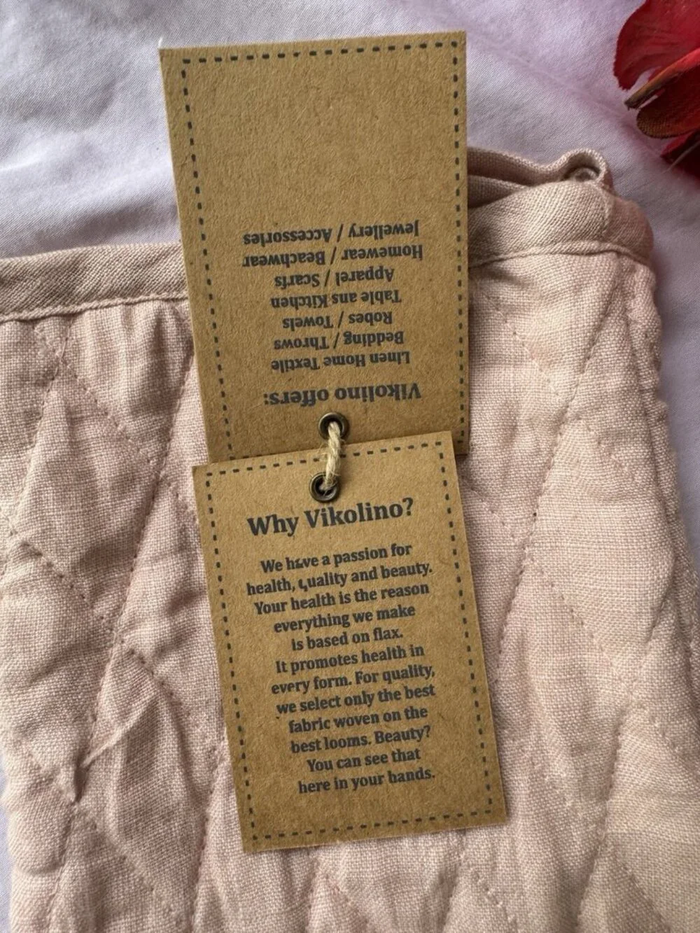Vikolino Mauve Pink Linen Quilted Oven Glove Machine Washable 12.5